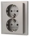 Produktbild: Busch-Jaeger 202 EUJB-866 Schuko Doppelsteckdose, Safety+, Edelstahl (2TKA000039