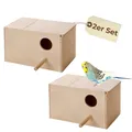 Produktbild: 2er Set Nistkasten Zuchtkasten Vogel Brutkasten Wellensittich Papagei 22x13x14cm
