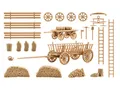 Produktbild: Vollmer 43699 Deko-Set Bauernhof, Bausatz, Spur H0