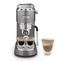 Produktbild: De'Longhi Dedica Arte EC 885.​GY, Espresso Siebträgermaschine, Espressomaschine mit MyLatterArt Milchschaumdüse, kompaktes Design, 15 cm breit, 1 Liter Wassertank, E.S.E Pads geeignet, Grau