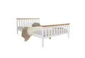 Produktbild: Homestyle4u Massivholzbett 90x200 140x200 70x140 Doppelbett Jugendbett Weiß/Natur Kiefer (Set, mit Lattenrost), mit Kopfteil