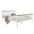 Produktbild: Doppelbett 140 x 200 mit Lattenrost Weiß Kinderbett Jugendbett Holz Homestyle4u