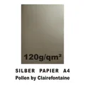 Produktbild: 50 Blatt A4 silbernes Papier 120g Pollen Clairefontaine Silber drucken Einladung