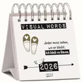 Produktbild: Visual Words 2026: Aufstellbarer Typo-Art Postkartenkalender. Jede Woche ein neuer Spruch. Hochwertiger Wochenkalender für den Schreibtisch