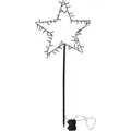 Produktbild: Outdoor-stableuchte ,spiky' Mit Weihnachtlicher Stern-silhouette, 60 Leds, Batteriebtrieb, Timer, H 92cm
