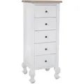 Produktbild: CLP Kommode Kora I Anrichte Aus Holz I Regal Mit Schubladen I Freistehend Für Flur Und Wohnzimmer I Weiß Im Shabby Chic Design