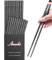 Produktbild: Annvchi EssStäbchen 10 Paar - Japanische Chopsticks Schwarz Stäbchen für As