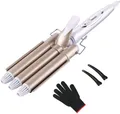 Produktbild: Welleneisen 22mm 3-Fässer-Lockenstab für Beach Waves Haarstyling