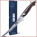 Produktbild: HOSHANHO Filetiermesser 18 cm Ausbeinmesser Fischmesser Edelstahl Pakkaholz