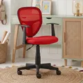 Produktbild: IDIMEX Schreibtischstuhl Kinder Studio-1 höhenverstellbar, Rot - Bürostuhl für Kinderzimmer ergonomisch, drehbar mit Armlehnen, atmungsaktiver Meshbezug [max. Belastbarkeit 100 kg]