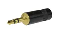 Produktbild: REAN Wtyk Audio AUX mini Jack 3,5mm Stereo na kabel do 4,5mm pozłacany czarny NY