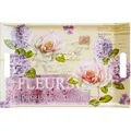 Produktbild: Lashuma Tablett Edelrose, Melamin, (1-tlg), Rosa gelbes Geschirrtablett mit Blumen Design 47x31 cm bunt 47 cm x 31 cm x 3 cm