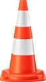 Produktbild: Wiltec Verkehrskegel 50 cm hoch, Leitkegel zum Absichern, Pylon reflektierend, Warnkegel aus robustem PVC für Baustellen