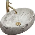 Produktbild: Rea Aufsatzwaschbecken Linda Stone Oval Beige
