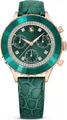 Produktbild: Swarovski Octea Chrono Uhr, Schweizer Produktion, Lederarmband, Grün, Roségoldfarbenes Finish OCTEA CHRONO:LS GRE//PRO 5672931 9009656729311