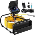 Produktbild: VEVOR Kanalkamera, 30 m, 4,3-Zoll-Rohrinspektionskamera mit 6 einstellbare LED, 16 GB-Karte, 3-facher Zoom & 8500 mAh Hochleistungsakku, IP68 wasserdichte Sanitärkamera für Abwasserkanalrohre