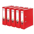 Produktbild: Original Falken 5er Pack PP-Color Kunststoff-Ordner. Made in Germany. 8 cm breit DIN A4 rot Vegan Ringordner Aktenordner Briefordner Büroordner Plastikordner Schlitzordner