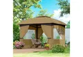 Produktbild: Outsunny Pavillon wasserabweisend Gartenpavillon mit 4 Seitenteilen, Doppeldach, mit 4 Seitenteilen, (Partyzelt mit UV-Schutz, Gartenzelt), mit verzinktem Metallrahmen, für Garten Beige