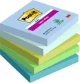 Produktbild: Post-it Haftnotizen Super Sticky Notes, 76 x 76 mm, Oasis Oasis Collection, sortiert in den Farben: denimblau, - 1 Stück (654-5SS-OAS)