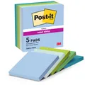 Produktbild: Post-it Super Sticky Notes Oasis Collection, Packung mit 5 Blöcken, 90 Blatt pro Block, 76 mm x 76 mm, Blau, Grün - Extra-stark klebende Notizzettel für Notizen, To-Do-Listen und Erinnerungen