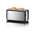 Produktbild: SEVERIN AT 2509 - Toaster - 4 Scheibe - 2 Steckplatz - Edelstahl gebürstet/schwarz