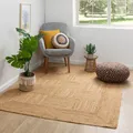 Produktbild: Steffensmeier Jute Teppich Goa | Rechteckig | Wohnzimmer, Flur, Eingangsbereich, Naturfaser, hangeflochten, Bordüre, Größe: 70x130 cm
