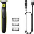 Produktbild: Philips OneBlade Bartschneider, Haarschneider, Körperhaartrimmer, Präzisions Trimmer, Rasierer abwaschbar, USB-Ladefunktion lime green, Grau