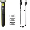 Produktbild: Philips Barttrimmer OneBlade Face, QP2724/10, 4 Schnittstufen, 3 Aufsätze und USB-Kabel