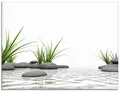Produktbild: ARTland Wanddeko Glasbilder Wandbild Glas Bild einteilig 60x45 cm Querformat Wellness Zen 3D Steine Entspannung Spa Gräser See Modern T6CD