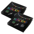 Produktbild: itenga 40x Servietten Einschulung Schulanfang Endlich Schulkind modern schwarz