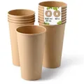 Produktbild: BIOZOYG 50 Stück Einwegbecher 500 ml / 20 oz Pappbecher, Kaffeebecher, ungebleicht, ökologisch, kompostierbar, umweltschonend für Coffee to Go