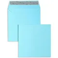 Produktbild: Blanke Briefumschläge hellblau, quadratisch, ohne Fenster, haftklebend, 120g/m², 100 Stück