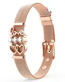 Produktbild: THIORA Armband Rosegold Damen | Premium Edelstahl | Schmuckset Soulmate Diamonds | Charmband | Geschenk (Sparkling Love - Rosegold)