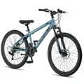 Produktbild: Licorne Bike Thunder Premium Mountainbike in 20, 24, 26, 27.5 und 29 Zoll Fahrrad für Mädchen Jungen Herren und Damen Discbremse Größe:26 Zoll;Farbe:Aquamarine