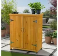 Produktbild: Feel2Home Gerätehaus Geräteschuppen Gartenschrank Holzhaus Lagerhütte 2 Türen Stauraum Holz, Oberfläche mit robuster Platte