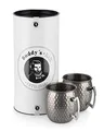 Produktbild: Buddy´s Bar - Moscow Mule Becher, 500 ml, hochwertiger Edelstahl-Becher, lebensmittelecht, Hammerschlag-Effekt, Cocktail-Tasse inkl. Geschenkbox, gehämmert, Edelstahl Antik, 2er Set