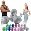 Produktbild: Miweba Sports Neopren Hantelset | 𝐏𝐫𝐨𝐟𝐢 Hantel - Hexagon Hanteln Set - Kurzhanteln - Kurzhantel Set - Gymnastikhanteln - Hantel Set - Dumbbell - 0,5-10 Kg (2X 10.0 kg, Grau)