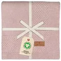 Produktbild: Babydecke DIKOS® Kuscheldecke Bordüre *100%* Bio Baumwolle, Geschenk zur Geburt, DIKOS, Strickdecke 75×100, Baby Erstausstattung Neugeborene, Babygeschenk rosa