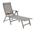 Produktbild: Dehner Gartenliege Relaxliege Colmar, 66 x 105 x 180 cm, Aluminium / Textilene, grau, klappbare Sonnenliege mit verstellbarer Rückenlehne, modernes Design