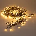 Produktbild: Spetebo Büschel Lichterkette für Außen warm weiß mit Timer und Netzstecker Outdoor Weihnachtslichterkette mit 8 Funktionen - Garten Deko Weihnachtsbaum Beleuchtung wasserdicht (192 LED / 2,4m)