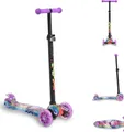 Produktbild: Byox Kinderroller Scooter Rapture aus Alu, Wassertransferdruck, PolyurethanLeuchträder lila