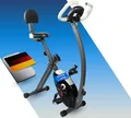 Produktbild: Fjoerdesports Senioren Heimtrainer, faltbarer Fahrradtrainer, Heimtrainer, Fitnessfahrrad LCD Trainingscomputer, klappbarer Hometrainer, inklusive Pulsmessung, 8 Widerstandsstufen (Schwarz)