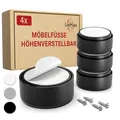Produktbild: Möbelfüße höhenverstellbar– Füße für Möbel Ø 53,5 mm aus Kunststoff – Hochwer...