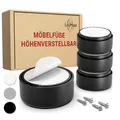 Produktbild: LouMaxx Möbelfüße höhenverstellbar– Füße für Möbel Ø 53,5 mm aus Kunststoff