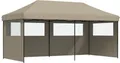 Produktbild: vidaXL Partyzelt Faltbar Pop-Up mit 3 Seitenteilen Taupe