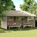 Produktbild: Partyzelt Faltbar Pop-up Mit 3 Seitenteilen Taupe - Vidaxl