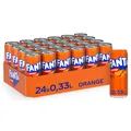 Produktbild: Fanta Orange - fruchtig-spritzige Limonade mit klassischem Orangengeschmack - erfrischendes Softgetränk in Einweg Dosen (24 x 330 ml)