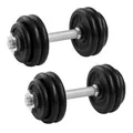 Produktbild: SONGMICS Hanteln, Hantelset aus Gusseisen, Kurzhanteln, 2 x 15 kg, verstellbar, Workout, Fitnesstraining, Gewichtheben für Zuhause, Fitnessstudio, tintenschwarz SYL30T