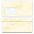 Produktbild: Briefumschläge Marmor & Struktur, MARMOR HELLGELB 10 Briefumschläge (mit Fenster) DIN LANG (220x110 mm) | Paper-Media
