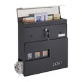 Produktbild: Briefkasten Wandbriefkasten schwarz Designer Postkasten Zeitungsbox abschließbar